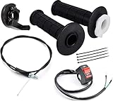 EVSOFMLF 7/8' 22mm Twist Throttle Cable Handle Kit for 50 90 110 125 196 212cc Pit Bike Dirtbike Set with ON/Off Switch Button Mini Bike ATV Quad Pit Bike Dirt Bike