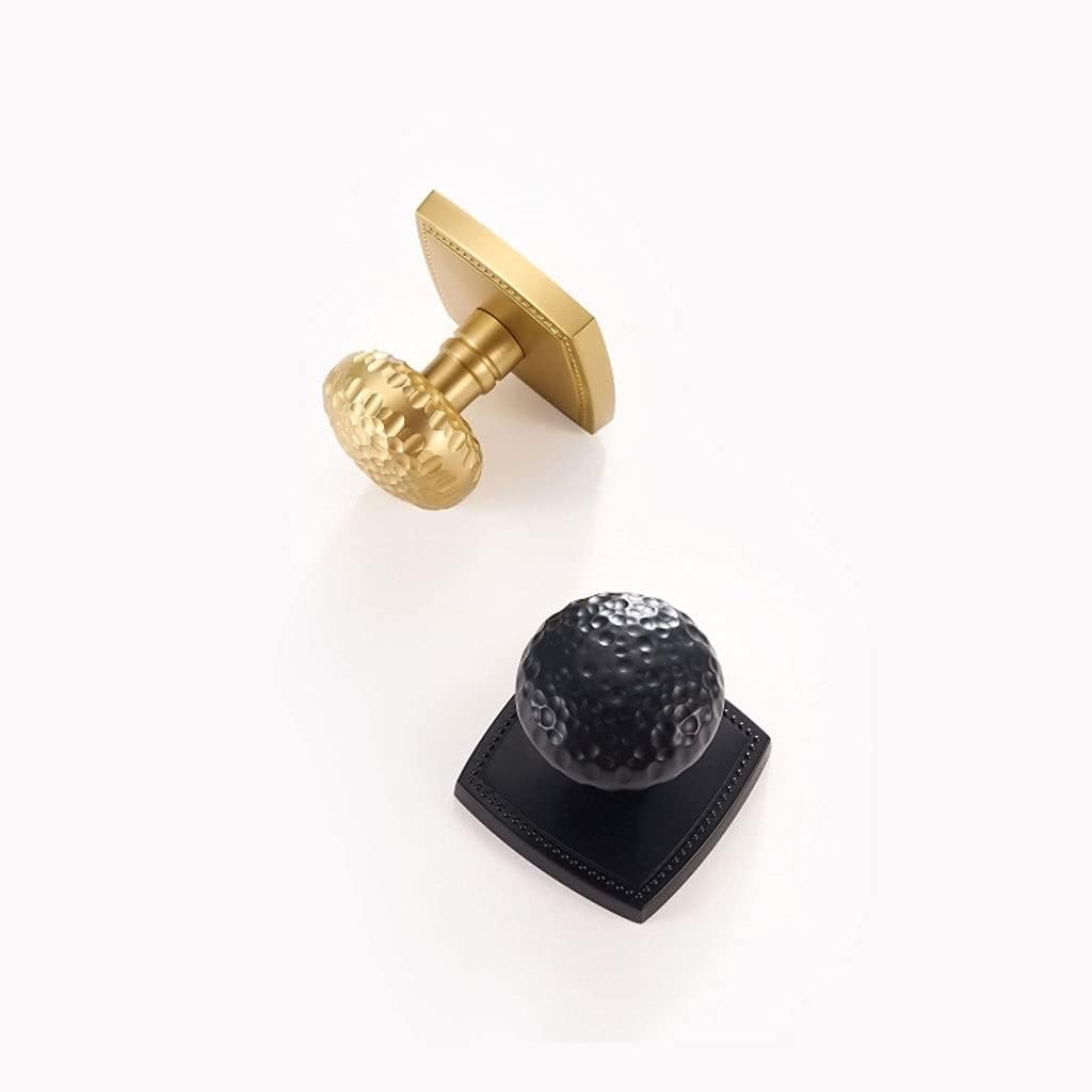 Door Knob Lever Mute Invisible Hidden Door Round Ball Lock Door Levers Left and Right Inner Door Handle with Key for Bedroom Door Lock with Handle (Color : Anti-Plug Black)