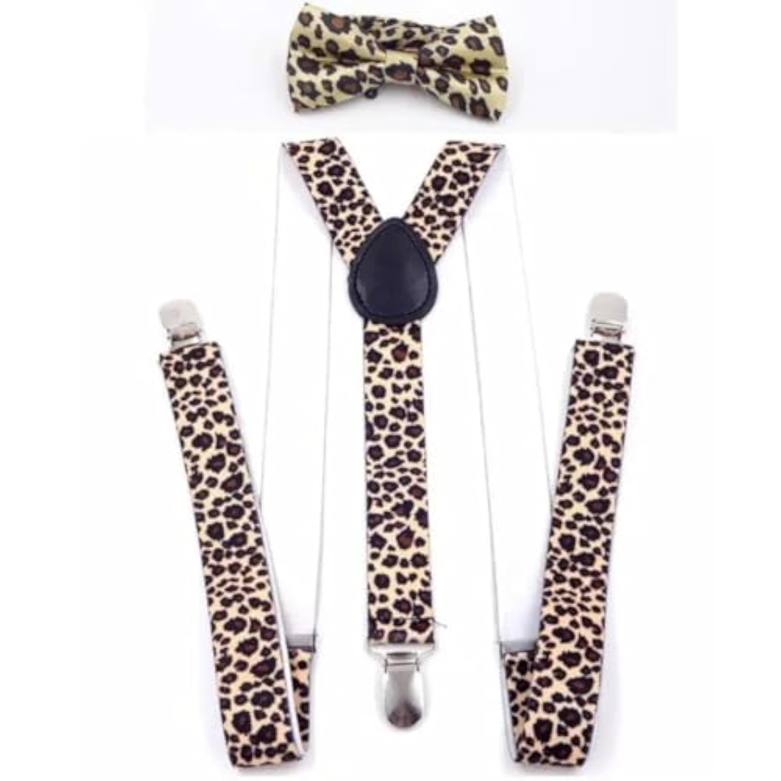 AAIXXIZAO Tirantes Suspender para Hombres Adultos De Moda Pantalones Correas De Pajarita para Trajes De Hombre (Traje con Estampado De Leopardo)