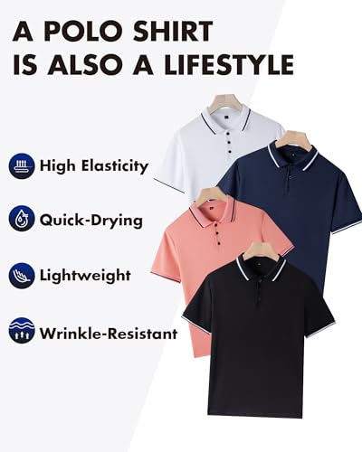 Mens Polo Shirts Quick Dry Wrinkle-Free Moisture Wicking Collared Golf Polo Shirts for Men High Stretch Short Sleeve3
