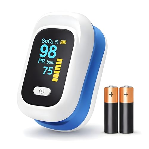 Image of MCP Fingertip Pulse Oximeter, Oxygen Saturation (SpO2) and Heart Rate Monitor with LED Display (Blue (YK-80))