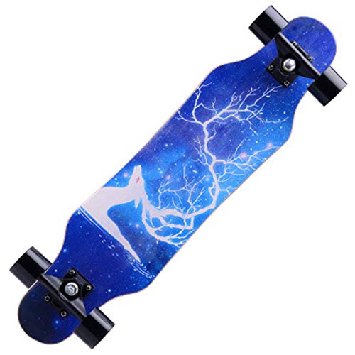 QINGMM Longborads Skateboards 42 Inches Complete Drop Down Through Deck Cruise Professional Longboard,A