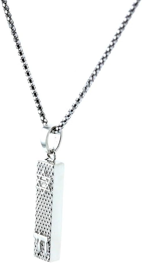 Sterling Silver 28X6mm Mezuzah Pendant