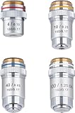 AmScope 4X-100X Four Achromatic Objective Lens Set
