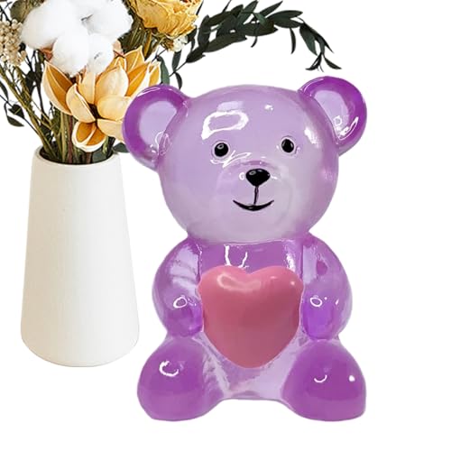 Generisch Figur | Tier Skulptur aus Resin mit einem Herz - Niedliche Schreibtischdekorationen - für...