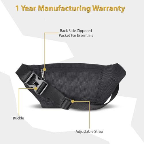 Image of Lavie Sport Alps Fanny Pack Bag | Travel Pouch with Crossbody Strap | Hiking Travel Camping Running Sports with Adjustable Strap |Unisex Fashion Waist Bag for Men & Women