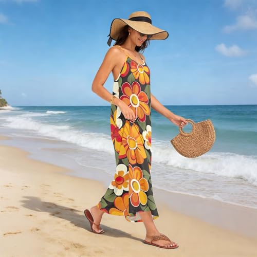 Robe d'été rétro à fleurs oranges pour sublimer votre teint