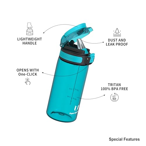 Super Sparrow Water Bottle, 500ml, TouchSip Bottle, BPA-Free, Non-Toxic, Eco-Friendly, Straw Tritan Bottles for Kids Sports - Image 3