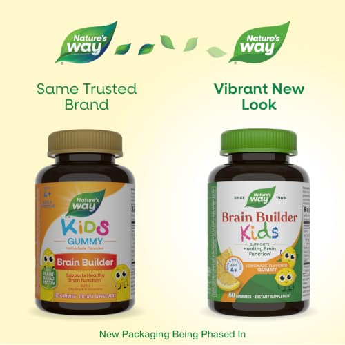 Nature's Way Kids Brain Builder Gummies, Ages 4+, Lemonade Flavored, 60 ct - image 2