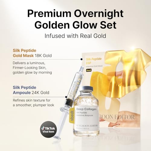 Image of SUNGBOON EDITOR Golden Glow Set, Silk Peptide Ampoule & Gold Mask, 24K Gold