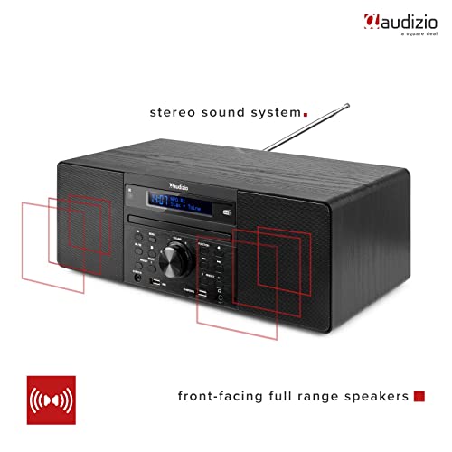 image for Audizio Prato Black DAB Radio with Bluetooth Compact Stereo Dual Speak