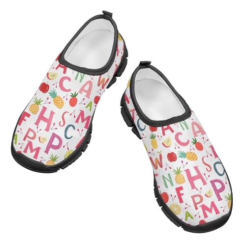 Boys Girls Slip On Shoes Kids Soft Casual Loafers Lightweight Non Slip Low Top Outdoors Walking Hiking Sneakers Black Sole Size 11-153