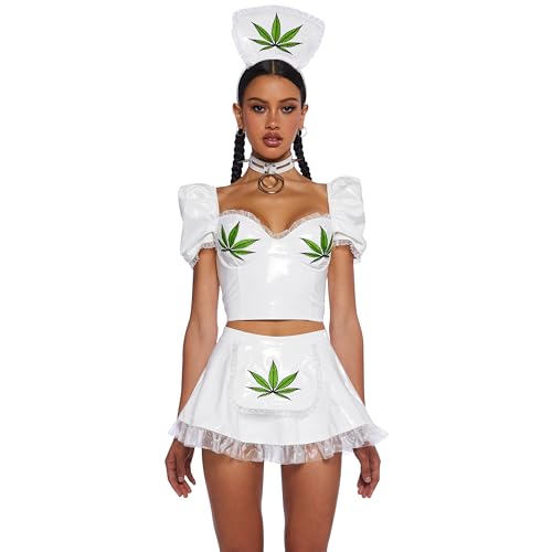 Dolls Kill Nurse Mary Jane Costume - Vinyl and Mesh Outfit by Trickz N' Treatz - Medium