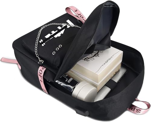 Anime 20L Large Capacity School Backpack for Boys Girls Teen Student College Bookbag 15 in Laptop Backpack Nylon Travel Daypack Black4