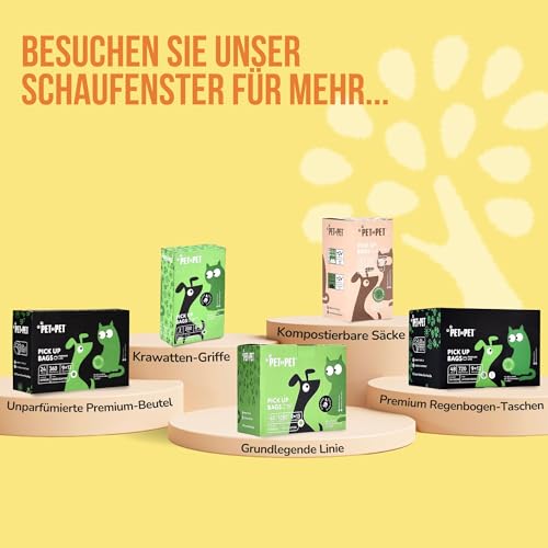 PET N PET Hundekotbeutel und Abfallbeutel USDA-zertifiziert 41% biobasierte Kotbeutel für Hunde 1080 Anzahl 60 Rollen 9x13 Zoll Hundekotbeutel, unparfümierte Kotbeutel