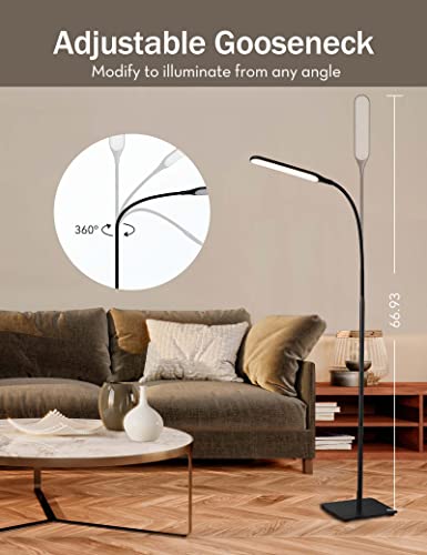 Led Floor Lamp, 4 Brightness Levels & 4 Colors Dimmable Floor Lamp Modern Standing Light Adjustable Gooseneck Task Lighting For Reading Living Room Bedroom Office Piano #TOP2
