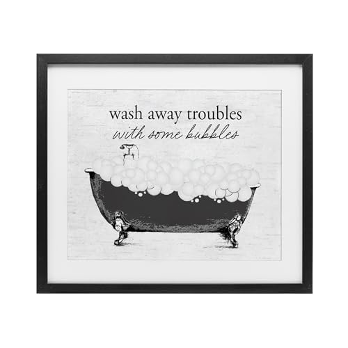 Affiche encadrée Uplifting Bubble Bath Rhyme Gray pour habiller un mur vide sous verre