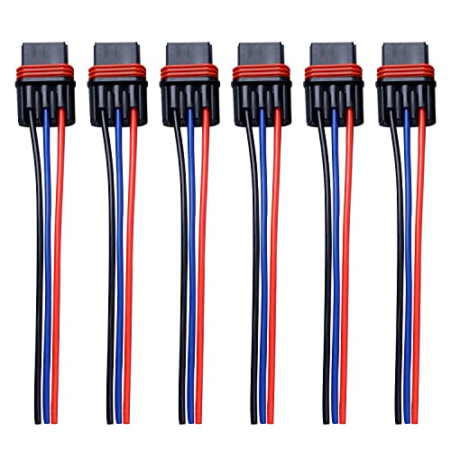 Pulse Power Plug Pigtail Connector Compatible with Polaris 2018 2019 2020 2021 2022 2023 2024 Ranger XP 1000/ RZR/Pro RS1 General Pulse Bus Bar Harness Pigtail Connector (6Pcs Black Red Blue)
