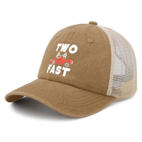 Made in US Two Fast 2 Curious Race Car 2nd Birthday Toddler Boy Girl Hat for Mens Baseball Caps2