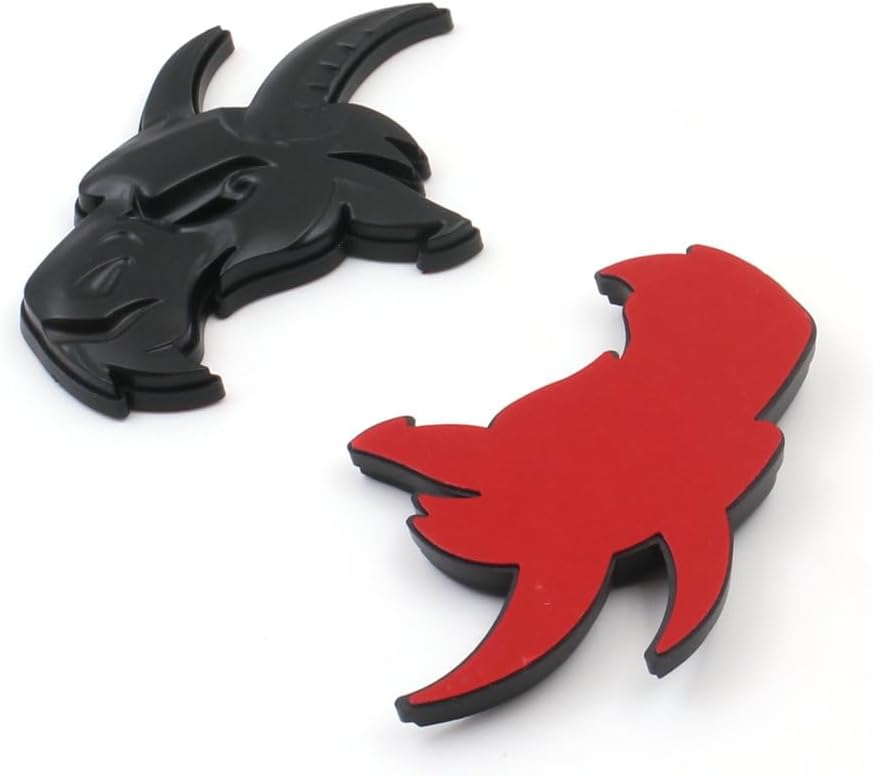 Pair Custom Head Emblems 3D Badges Replacement for TRX Ram 1500 2500 3500 Fender Badge Hellcat (Matte Black)