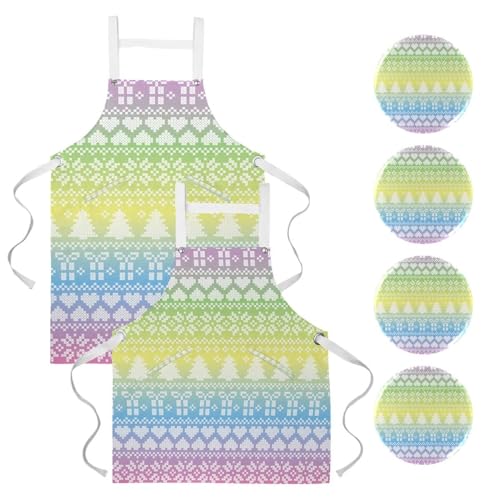 Tablier de serveuse à motif de Noël pour restaurant et bistrot