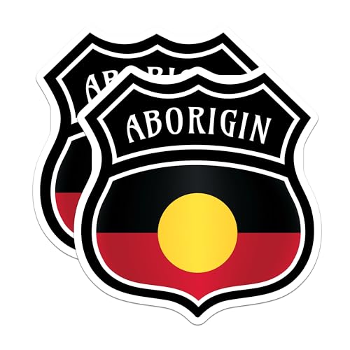 (2 Pack) Aboriginal Flag Magnets - Australian Pride Decoration - Indigenous Culture Decor - 5" On Longest Side - Premium Magnet - for Cars, Refrigerators, Toolboxes, Lockers - Made in USA - MAG18563
