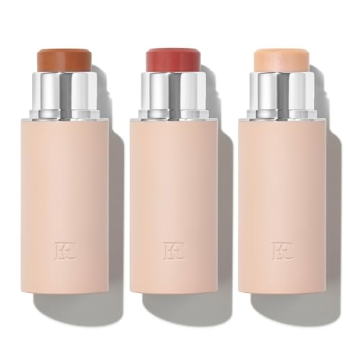 EarthsCure Glow Trio - 3 Piece Set. Contains a Bronzer, Blush, and Highlighter. Buildable Cream Sticks For a Luminous, Natural, and Youthful Look