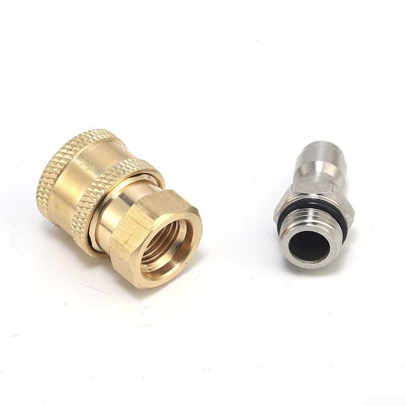 Adaptador para Conexión Rápida para latón M14x1.5 para Lavadora Alta Presión Acoplador Espuma Jardín Riego 5000 PSI(Quick Connect Kit)