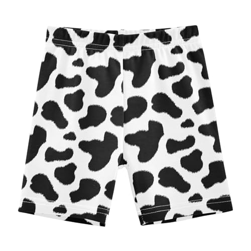 JHKKU Girls Cow Print Shorts Cotton Cartwheel Bike Kids Biker Under Dress Dance Short Girl Clothes 6T
