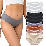 HnoLno 10 Pack Womens Seamless Underwear No Show Bikini Panties Breathable Ice Silk Soft Stretch Hipster Underpants Multicolor