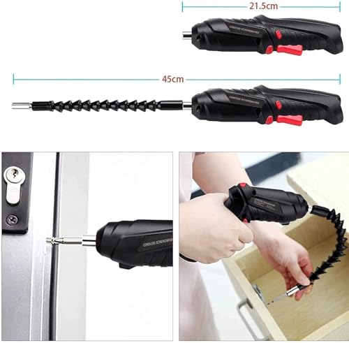 Image of 47 in 1 Cordless Electric Screwdriver Drill with Built-in LED Rechargeable Wireless Drill Machine Kit Power Drill Screw Gun Tool, Accessories for House,Office