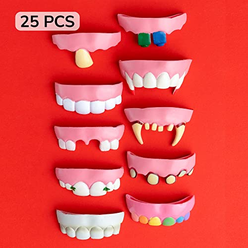 Bulk Toys - Fake Teeth - 25 Pcs Funny Teeth - Halloween Fake Teeth For Party Favors For Kids - Easter Egg Fillers - Goodie Bag Supplies - Pinata Stuffers - Bulk Gifts For Kids #TOP2