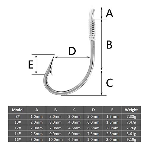 Anzóis de pesca, Andoer 10 unidades de anzóis de pesca com linha de pesca de aço de alto carbono anz