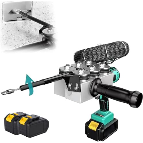 JYBNBBE Electrician'S Threader, Portable Automatic Stringing Wire Puller, Electrician Pull Wire Hidden Pipe Threader Wall Threading (2 Batteries)