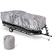 Pyle Armor Shield Trailer Guard Waterproof Pontoon Boat Cover, Marine Grade 300 Denier Polyester Cover, Ultimate Durability, and All Weather Protection, Full Size fits 25-28-Feet x 96-Inch (PCVHP442)