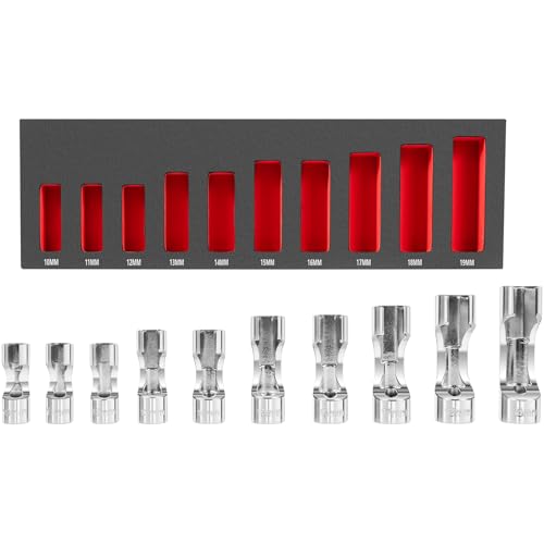 12030 Flare Nut Socket Set 10pc 10-19 mm 3/8 Drive Diesel Injector Fuel Line Socket Wrench Set