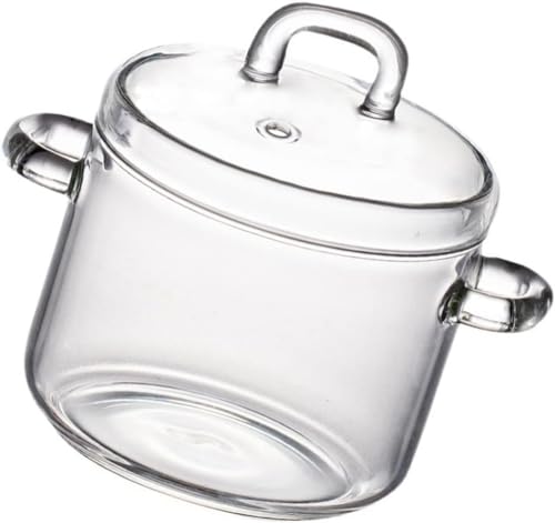 WDSOPK Olla De Cocina, Cacerola, Olla para Caldo, Cazuela, Olla De Vidrio para Sopa, Olla De Vidrio para Guisos, Recipiente para Alimentos con Tapa, Tazón para Huevos
