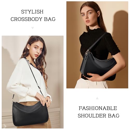 HKCLUF Crossbody Bags Purses for Women Trendy,Vegan Leather Medium Crossbody Purse,Shoulder Bag with 2PCS Adjustable Strap2
