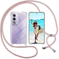 Protección Teléfono Funda Con Cuerda Para OPPO A15 Orgstyle - TPU Transparente, Collar Ajustable, Color Rosa Funda Transparente Tpú Colgante