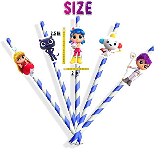 10 pitillos de papel azules para fiesta miniatura 2