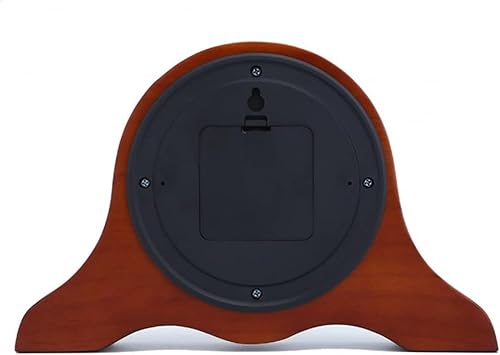 Miniatura 4 de Reloj de repisa, silencioso y decorativo de madera, funciona con pilas, reloj clásico de metal antiguo, reloj de mesa para oficina, cocina y