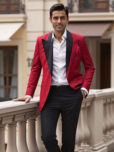 2 Piece Mens Slim Fit Suit for Groomsmen Wedding Double Breasted Suits Men Solid Blazer Pant Set Prom Tuxedo Homecoming3