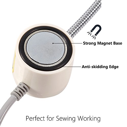 LudoPam LED Sewing Machine Light Work Light Gooseneck Lamp 30 Daylight LEDs 110V with Magnetic Mounting for Lathes,Workbenches,Music Stands,Crafts - Thumbnail 3