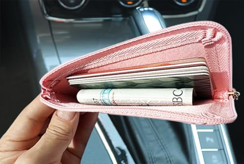 FORZEN Slim Minimalist Vertical Card Holder Wallet, Pocket Credit Card Holder, Elastic Card Holder Wallets for Men & Women (PinkA2)4