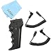 HR-DV Ergo handle pistol grip & Cleaning Cloth for SONY camcorders with A/V R or LANC port and Blackmagic design pocket cinema camera.