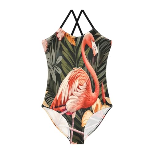 Flamingo Summer Girls One-Piece Swimsuit Beach Bathing Suit