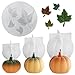 SHUOHONG 4 Pezzi Stampo Silicone Zucca per Autunno, Foglia D'acero Stampo, Stampi Silicone Halloween, Stampi per Candele per Raccolta Autunnale, Halloween, Giorno Del Ringraziamento, Fai Da Te immagine