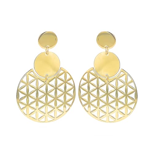 Boucles d'oreilles Ajour anti-allergie en argent 925 plaqué or brillant