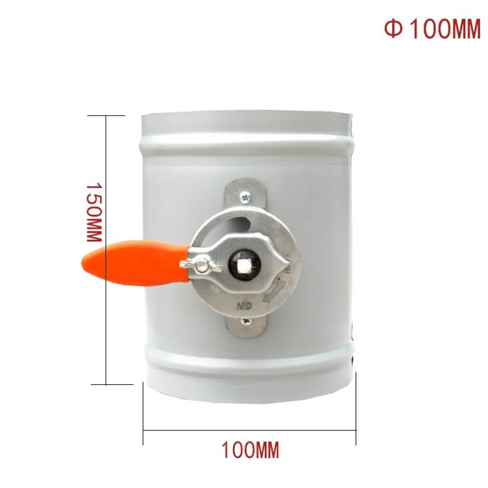 KanDuo Compuerta, Manual, for conducto de Aire HVAC, compuerta de Zona Redonda, actuador, compuerta de Volumen, 76, 80, 100, 125, 150 y 200 mm, 1 Unidad(Diameter 100mm)