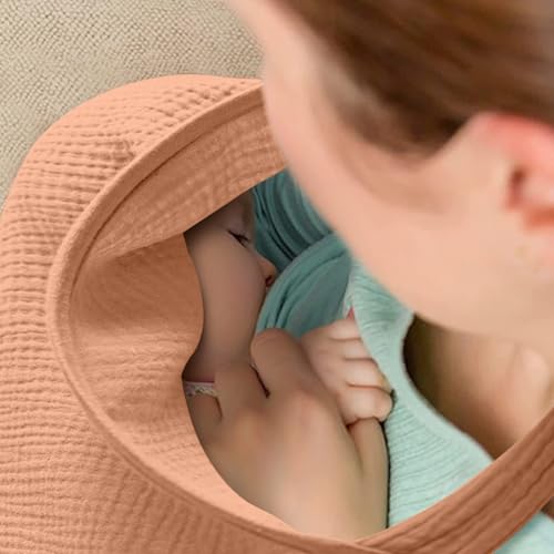 Aolso Tablier Allaitement, Couverture d'allaitement en mousseline pour bébé,Grande housse d'allaitement, Couverture d'allaitement en Coton Cape Allaitement Avec anneau rigide - Tablier d'allaitement – vue 6